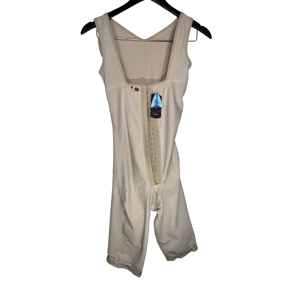 Cathleen Fajas NWT Perfect Shape Bodysuit L Beige Hook Eye Compression Shaper